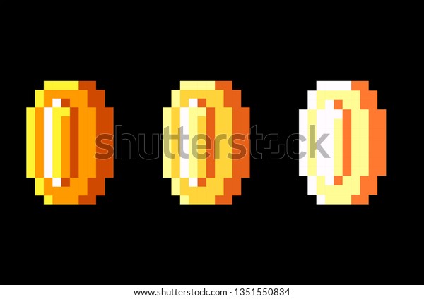 Pixel Art Gold Coin Animation Vector Stock Vector (Royalty Free ...