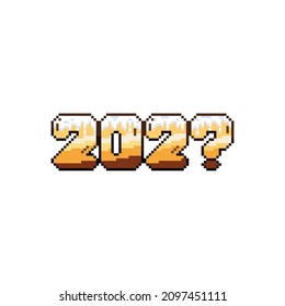 Pixel art gold 202? text.