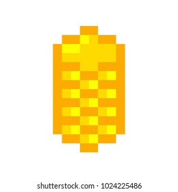 Pixel art golden coin retro video game