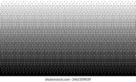 Pixel art gradient, dot scattering, 8 Bit retro video arcade game style background. Dither matrix. Vector screensaver