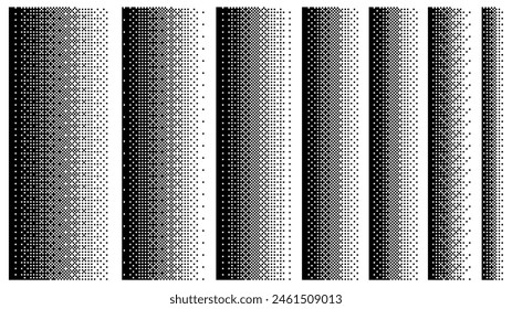 Conjunto de Gradientes Video de imágenes en píxeles, dispersión de puntos, retro de 8 bits Matriz de tramado. protector de pantalla de Vector