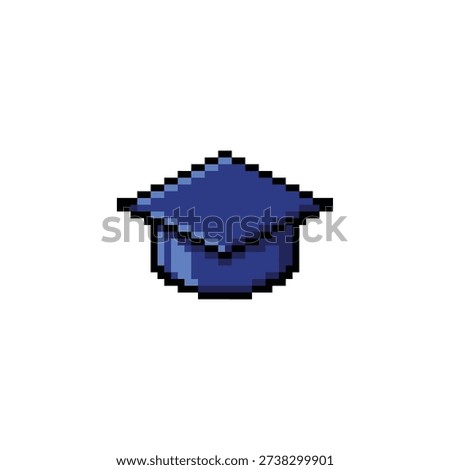 Pixel art graduation cap for course completion and certification systems