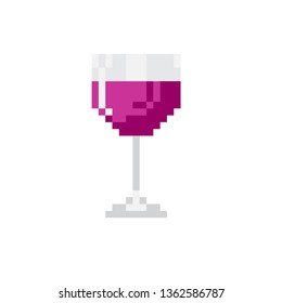 pixel art grape wine glass