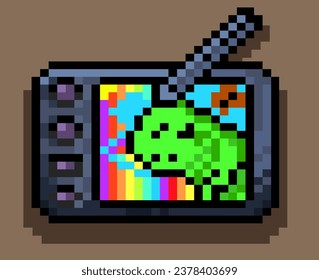 Pixel art graphics tablet, editable vector, 8-bit pixelated vector,Pixel art designer tool.