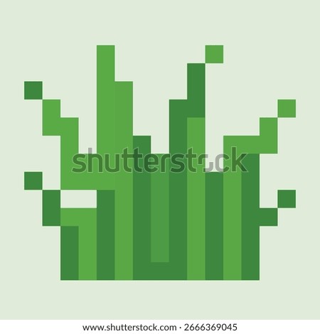Pixel art grass icon – cute retro 8-bit illustration