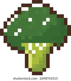 Pixel Art Verde brócoli vegetal