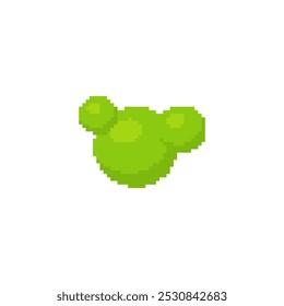 Pixel art green bush illustration. Minimalistic bush design in retro pixelated style.