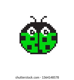 pixel art Green ladybug