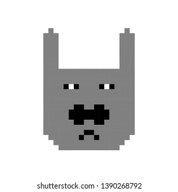 pixel art grey cute rabbit mammal 8 bit Pixel Art - Isolated Vector Illustration