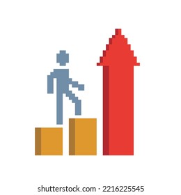 Pixel art. Grow up step to succes 