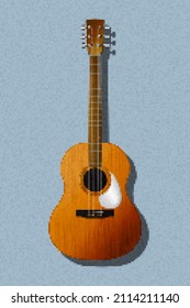 Icono de vector de guitarra de arte de píxeles