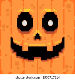 pixel art of halloween pumpkin 