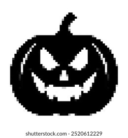 pixel art halloween pumpkin icon vector on white background