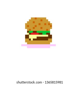 pixel art hamburger