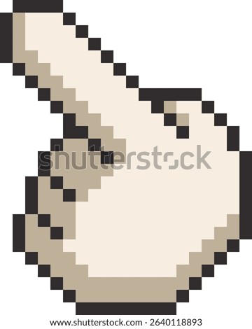 Pixel art hand cursor. Retro style pointer vector illustration.