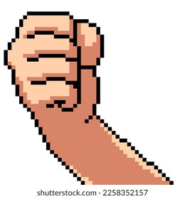 pixel art of hand fist cheer