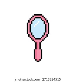 Pixel Art Hand Mirror Icono de Vector de 8 bits para el logotipo del juego de computadora