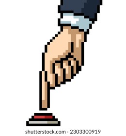 pixel art of hand put botton
