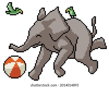 arte de píxeles de elefante feliz reproduciendo
