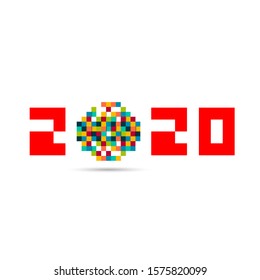 Pixel art happy new year 2020