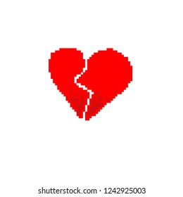 Pixel Art Heart Broken  