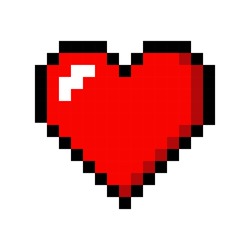 Pixel Art Heart Love Color Icon Valentine