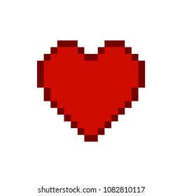Pixel art heart love color icon valentine