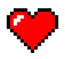 Pixel Art Heart. Love And Valentine