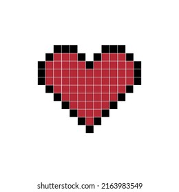 pixel art heart. love and valentine