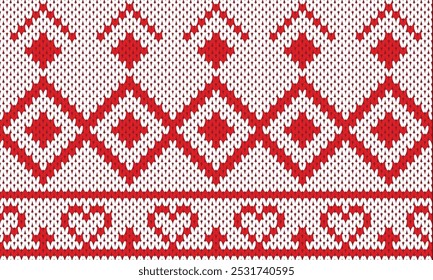 Pixel art heart on white red backdrop wallpaper oriented design seamless pattern,ornament,ethnic,decor style,geometric ornament.Vector seamless pattern,blanket,rug.woven canvas carpet fabric.