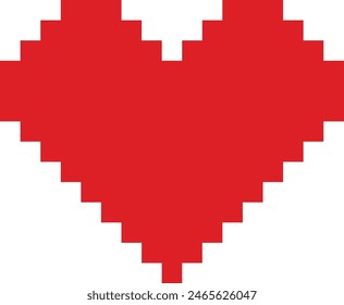 pixel art heart, rendered in a retro 8-bit style. The design captures the nostalgic essence of classic video games, making it perfect for use in digital projects The vibrant and minimalist style adds