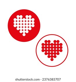 Pixel art heart set. Vector illustration. EPS 10.