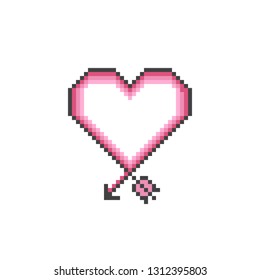 Pixel art heart shaped arrow vector icon set. Sign for web, mobile design and 8 bit games.
Vector illustration. Valentine day, love, wedding symbol.