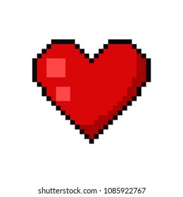 Pixel Art Heart Vector Red Heart Stock Vector (Royalty Free) 544462204 ...