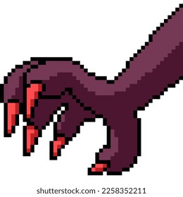 pixel art of hell devil hand