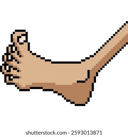 pixel art of hideous ugly foot isolated background