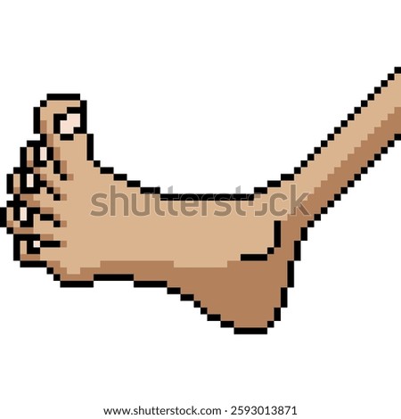 pixel art of hideous ugly foot isolated background