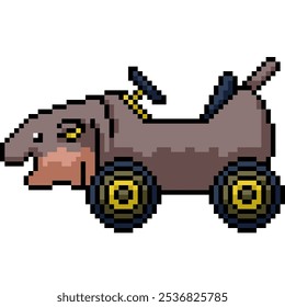 pixel art de hippo kart corrida isolado fundo