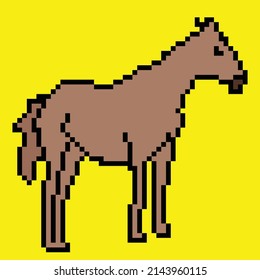 A Pixel Art Of A Horse