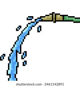 pixel art of hose water pouring isolated background