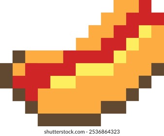 Pixel Art Ilustración vectorial de Hot Dog