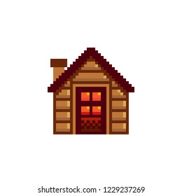 Pixel art house vector icon. Sign for web, mobile design and 8 bit games.
Vector illustration. Christmas, winter, holiday symbol.