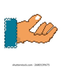 Gesto da Mão Humana Pixel Art