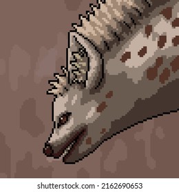 Pixel Art Of Hyena Head Side