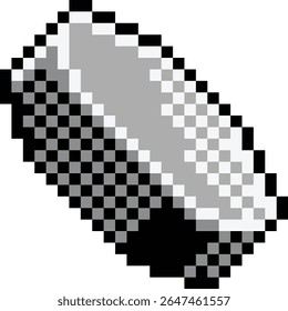 A pixel art ice hockey puck sports icon