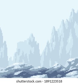 pixel art iceberg square background