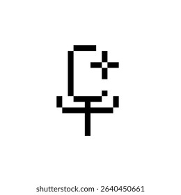 pixel art icon add sound with white background. mic icon