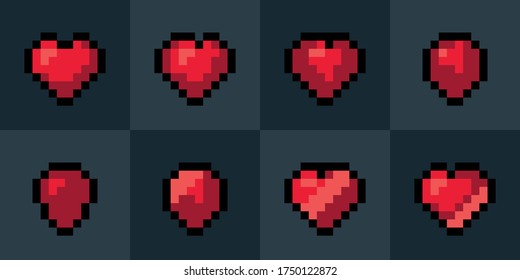 Pixel Art Icon Of Animated Red Heart Item.

Ideal For Mobile Or Computer Pixel Art Games. See More Pixel Sprites For Games In My Profile.