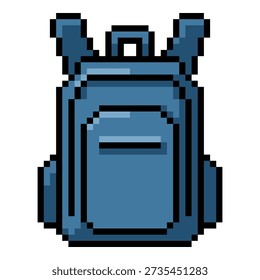 Pixel Art Icon of Blue Backpack