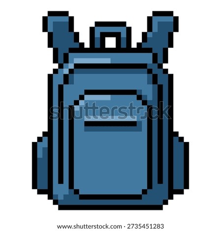 Pixel Art Icon of Blue Backpack